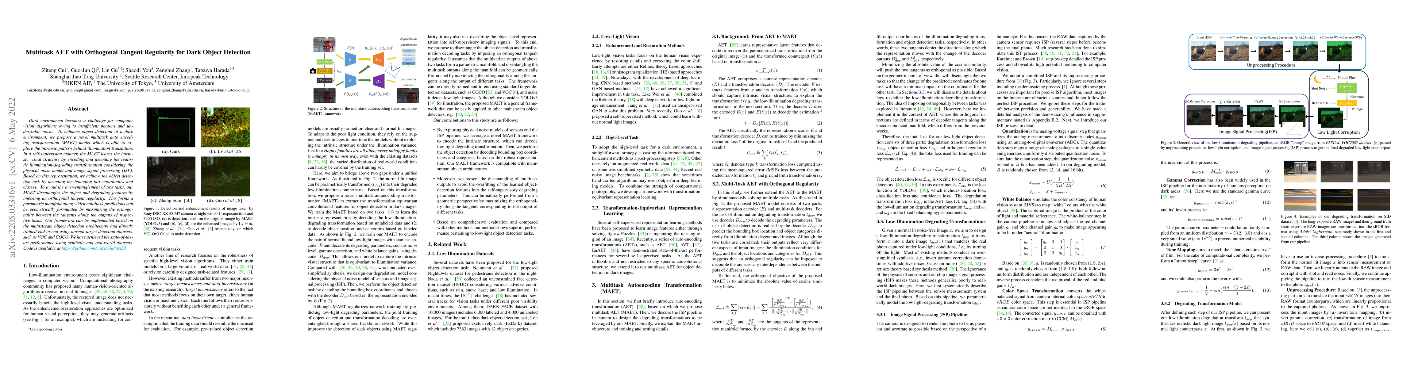 Thumbnail for Multitask AET with Orthogonal Tangent Regularity for Dark Object
  Detection