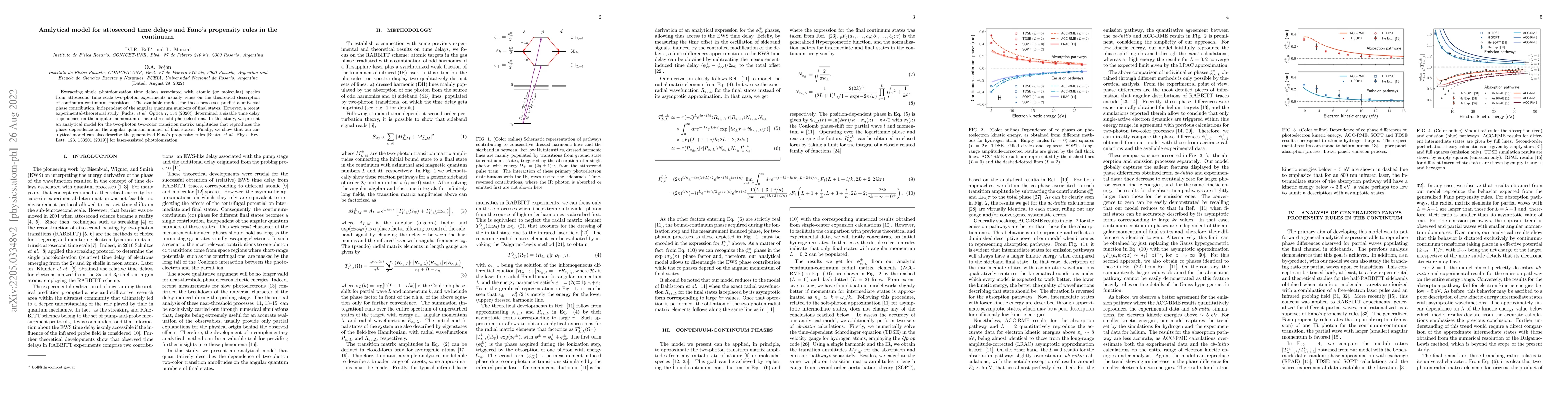 Thumbnail for Analytical model for attosecond time delays and Fano's propensity rules
  in the continuum