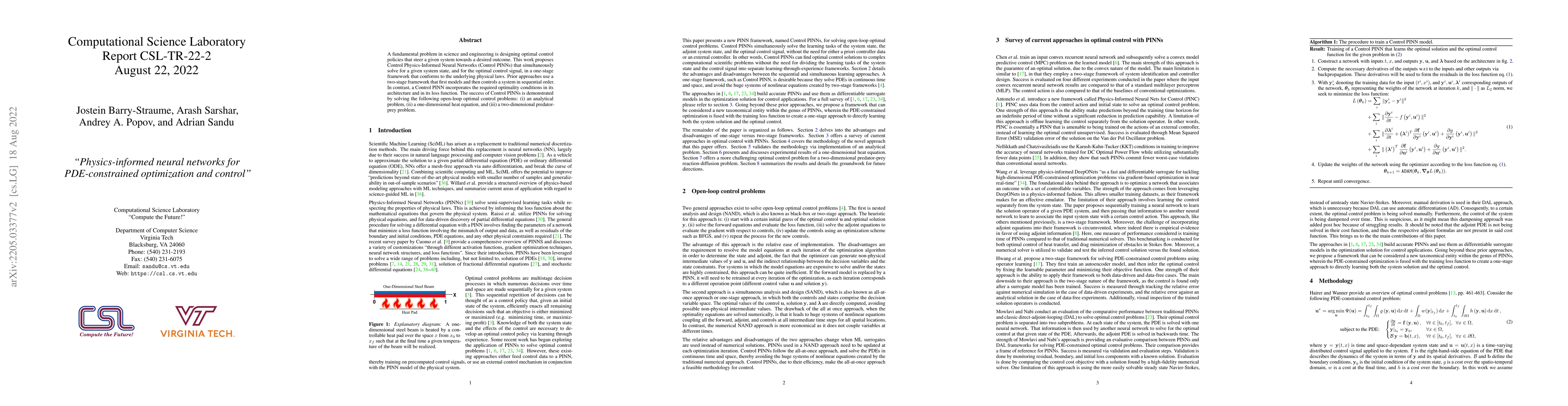 Thumbnail for Physics-informed neural networks for PDE-constrained optimization and
  control