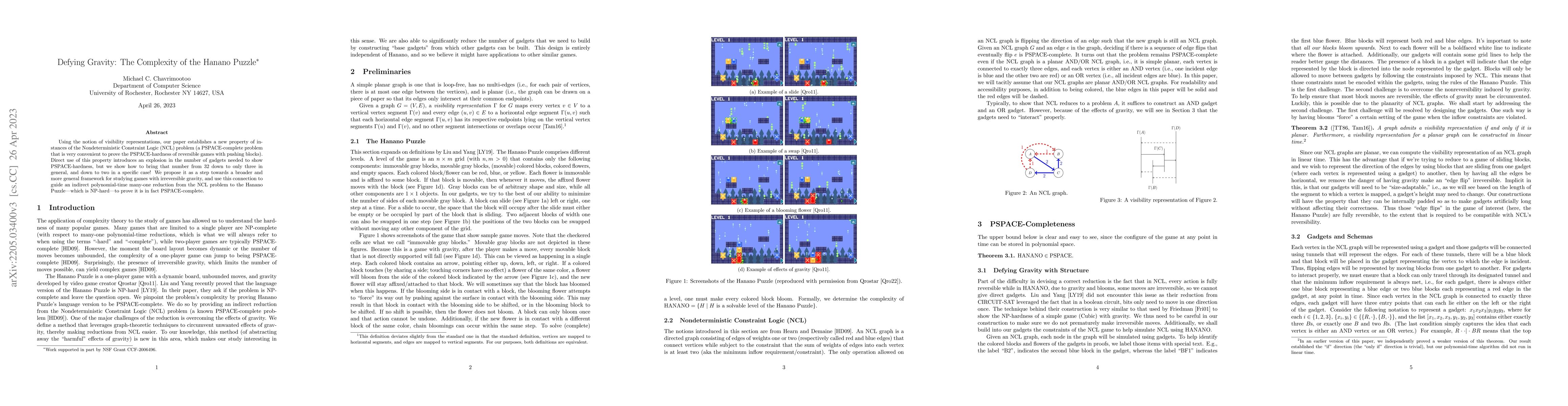 Thumbnail for Defying Gravity: The Complexity of the Hanano Puzzle