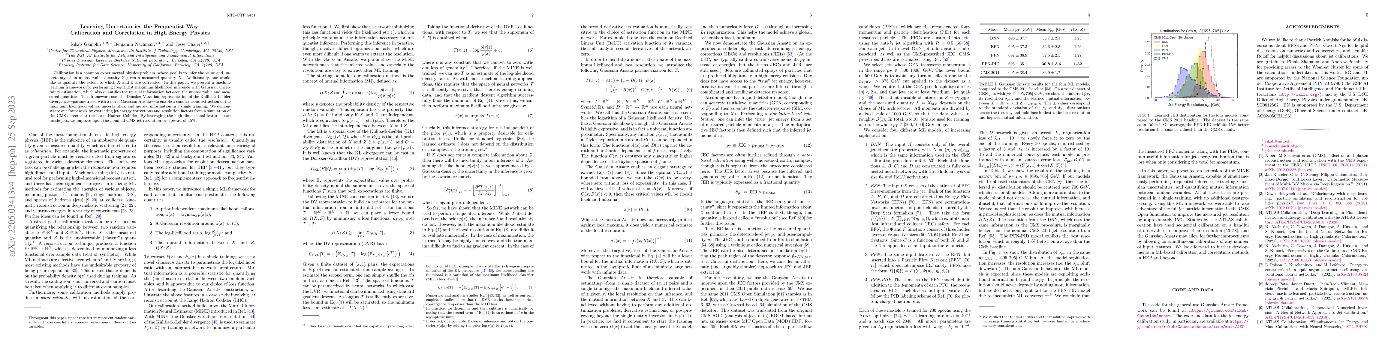 Thumbnail for Learning Uncertainties the Frequentist Way: Calibration and Correlation
  in High Energy Physics