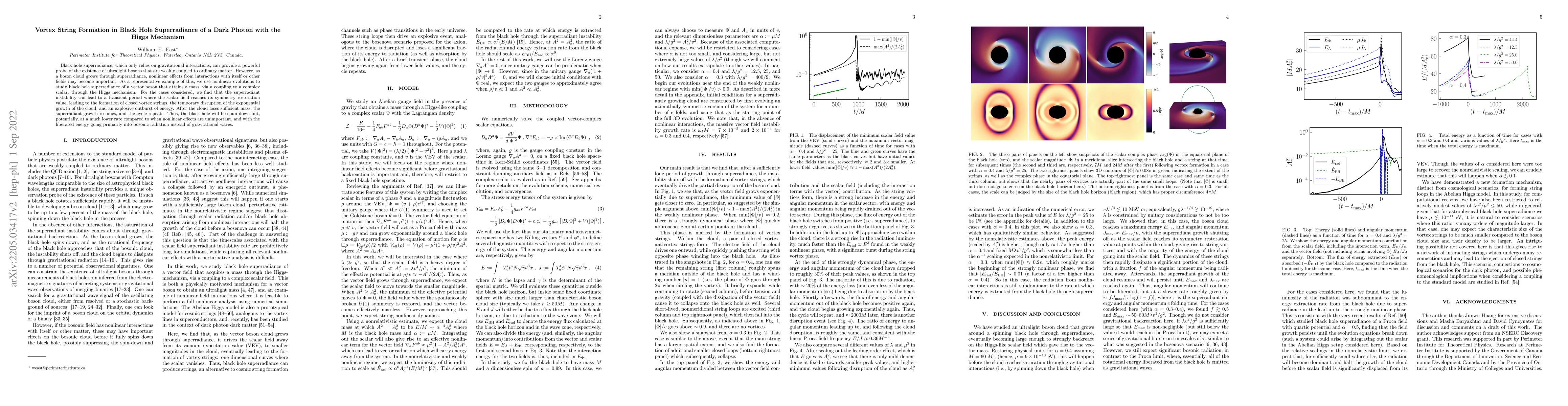 Thumbnail for Vortex String Formation in Black Hole Superradiance of a Dark Photon
  with the Higgs Mechanism