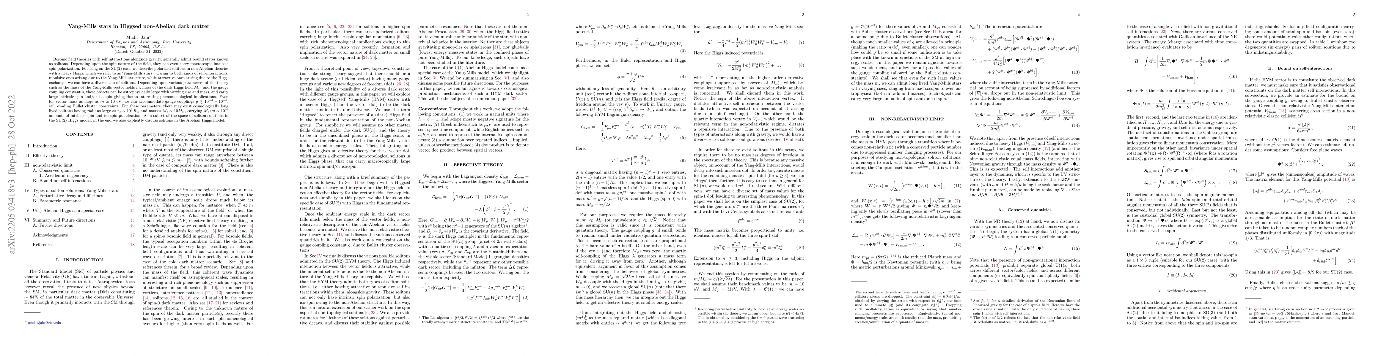 Thumbnail for Yang-Mills stars in Higgsed non-Abelian dark matter