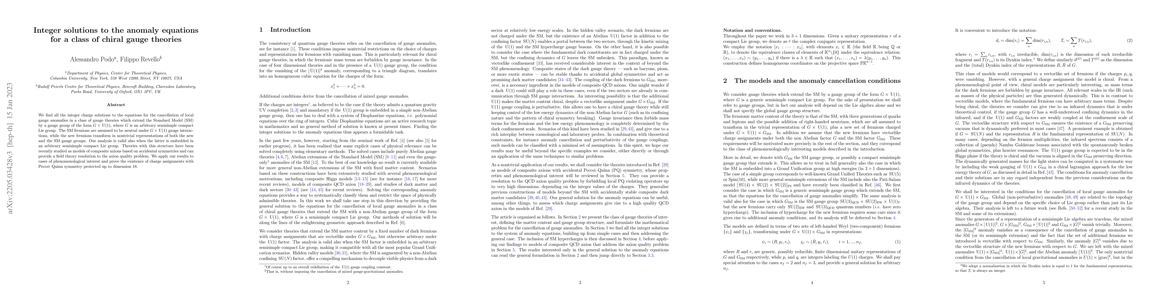 Thumbnail for Integer solutions to the anomaly equations for a class of chiral gauge
  theories