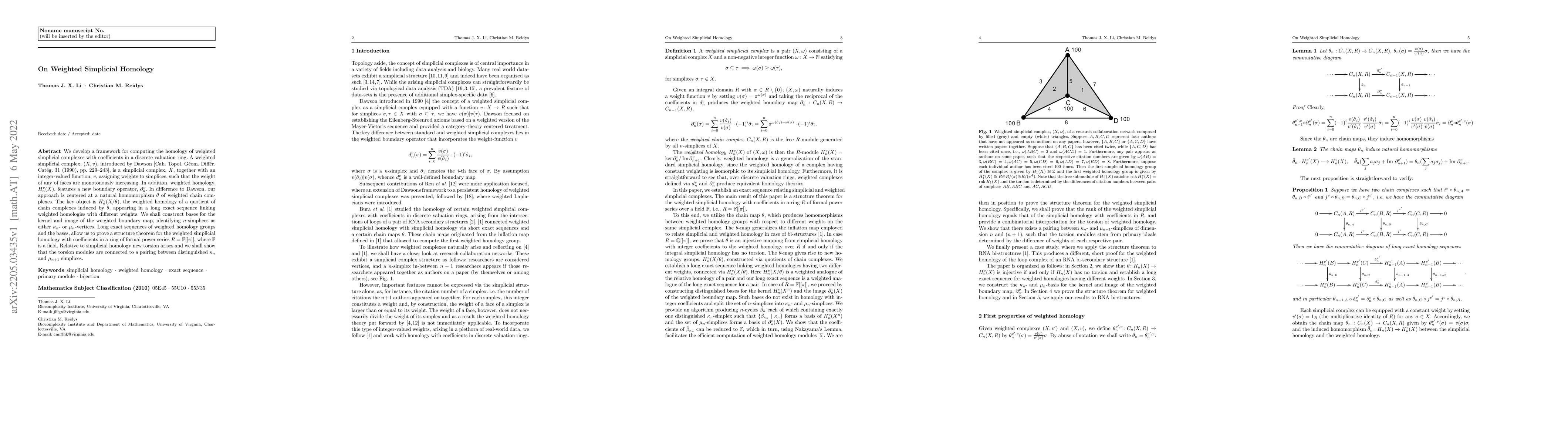 Thumbnail for On Weighted Simplicial Homology