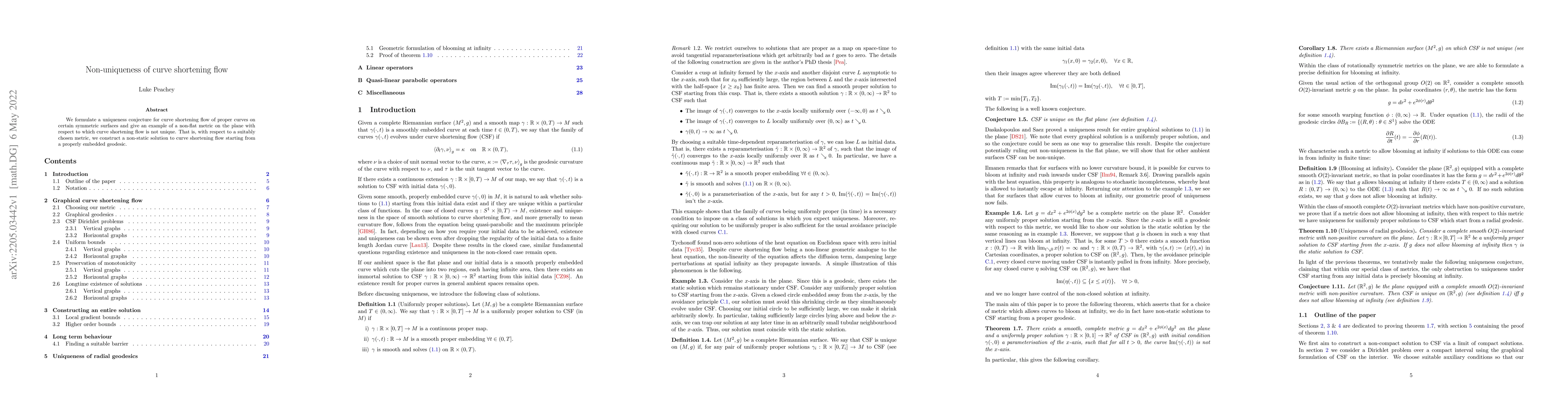 Thumbnail for Non-uniqueness of curve shortening flow