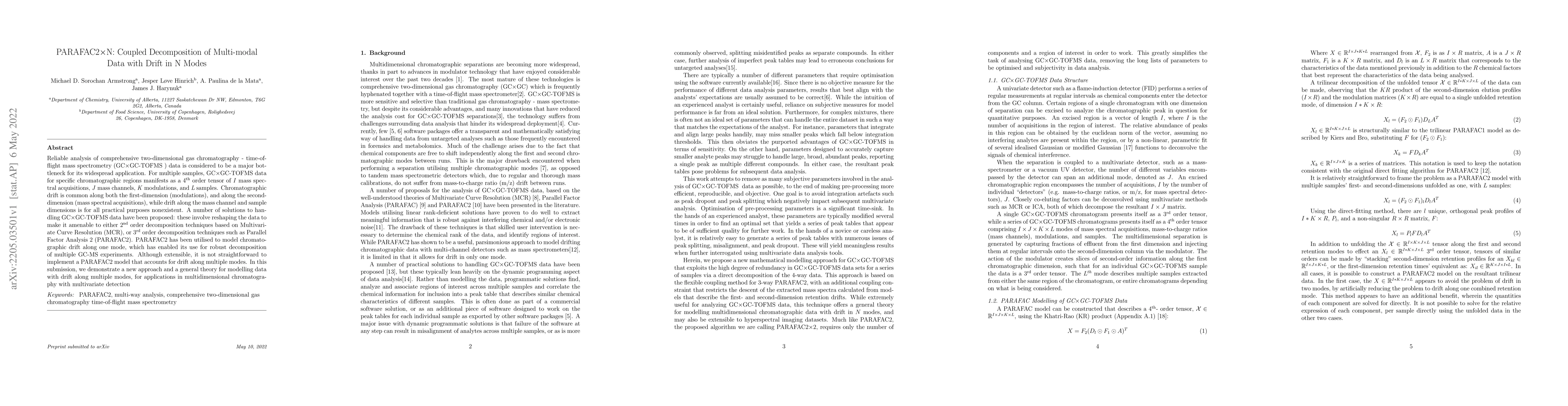 Thumbnail for PARAFAC2$\times$N: Coupled Decomposition of Multi-modal Data with Drift
  in N Modes