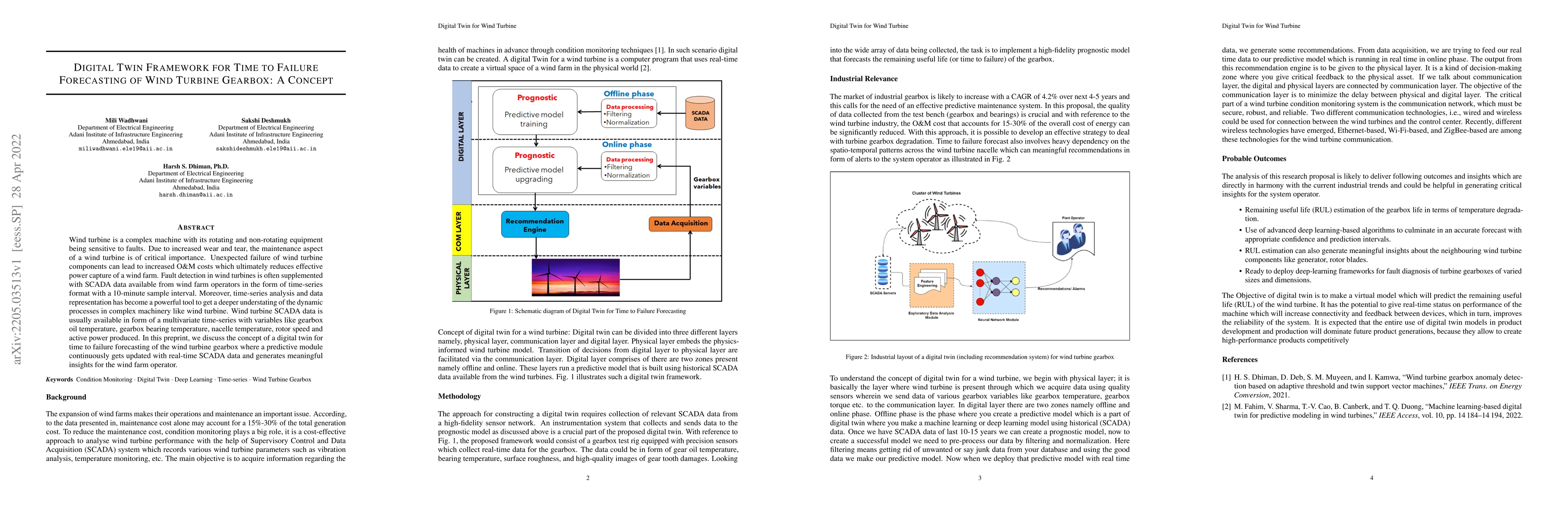 Thumbnail for Digital Twin Framework for Time to Failure Forecasting of Wind Turbine
  Gearbox: A Concept