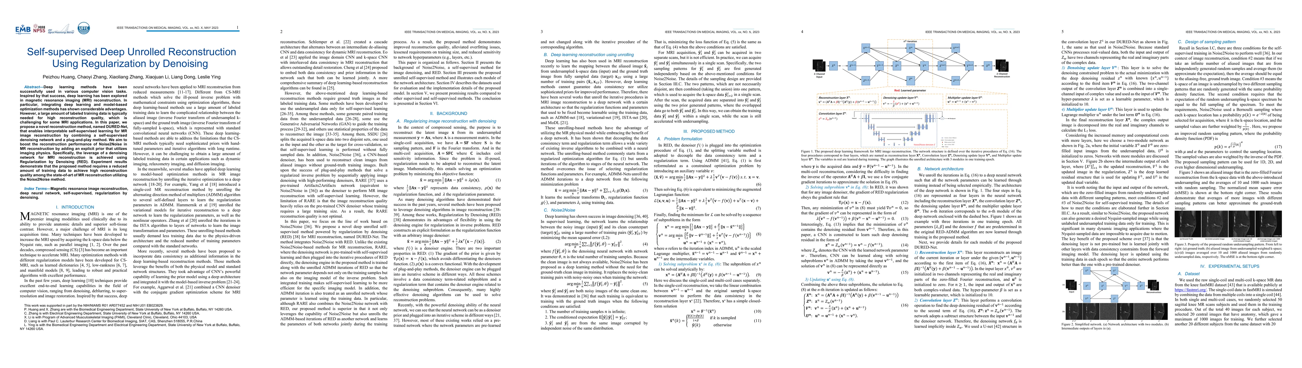 Thumbnail for Self-supervised Deep Unrolled Reconstruction Using Regularization by
  Denoising