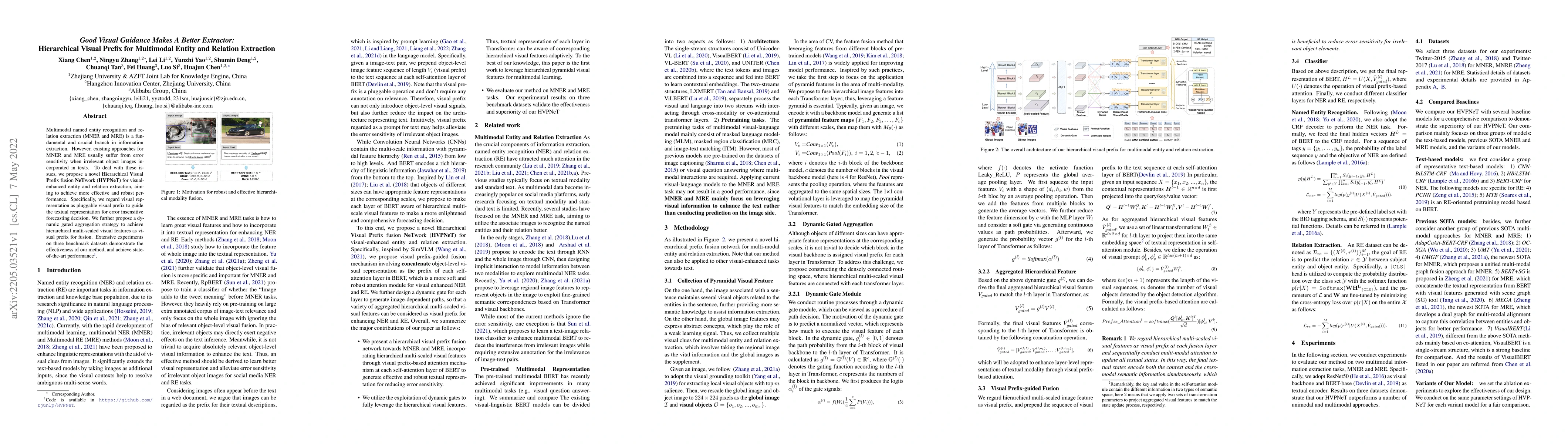 Thumbnail for Good Visual Guidance Makes A Better Extractor: Hierarchical Visual
  Prefix for Multimodal Entity and Relation Extraction