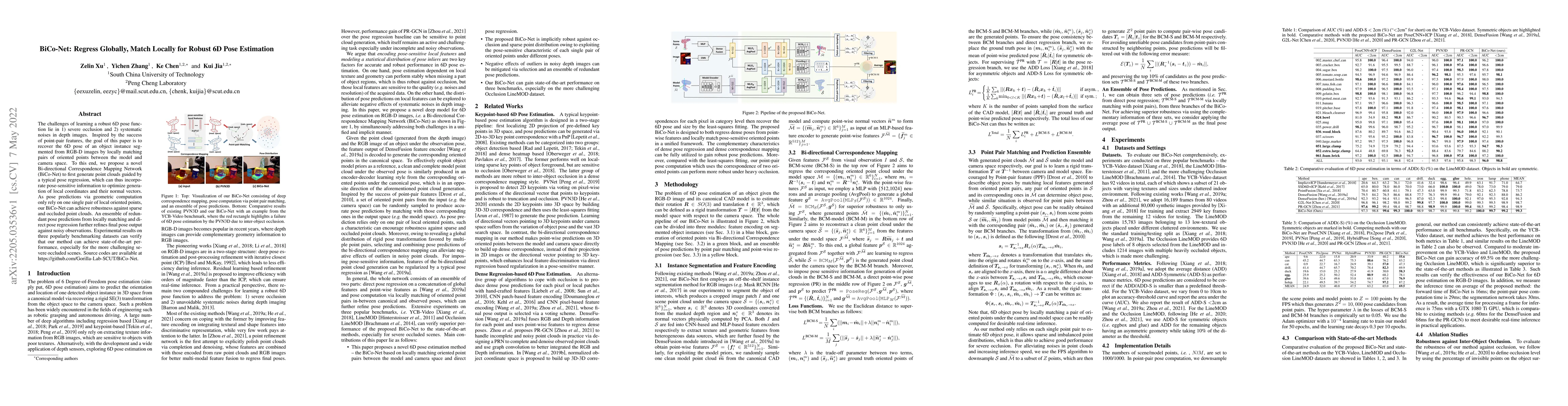 Thumbnail for BiCo-Net: Regress Globally, Match Locally for Robust 6D Pose Estimation