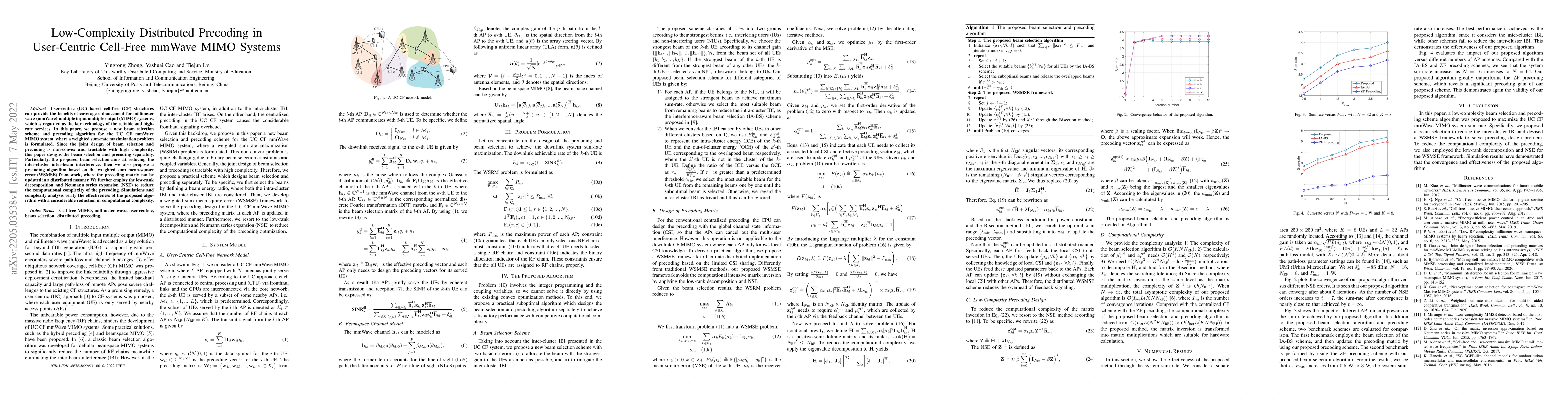 Thumbnail for Low-Complexity Distributed Precoding in User-Centric Cell-Free mmWave
  MIMO Systems