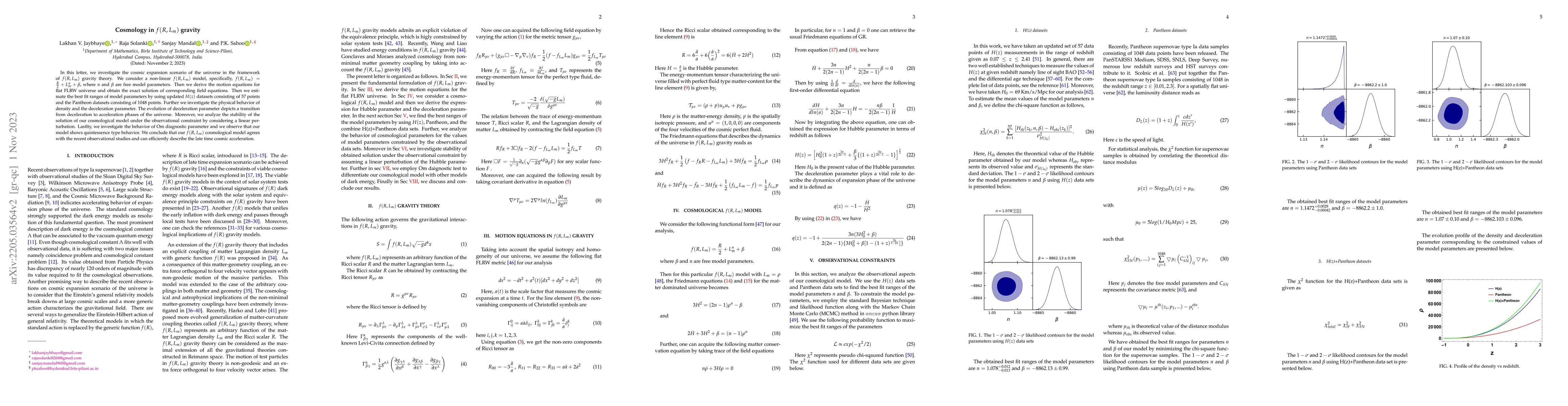 Thumbnail for Cosmology in $f(R,L_m)$ gravity
