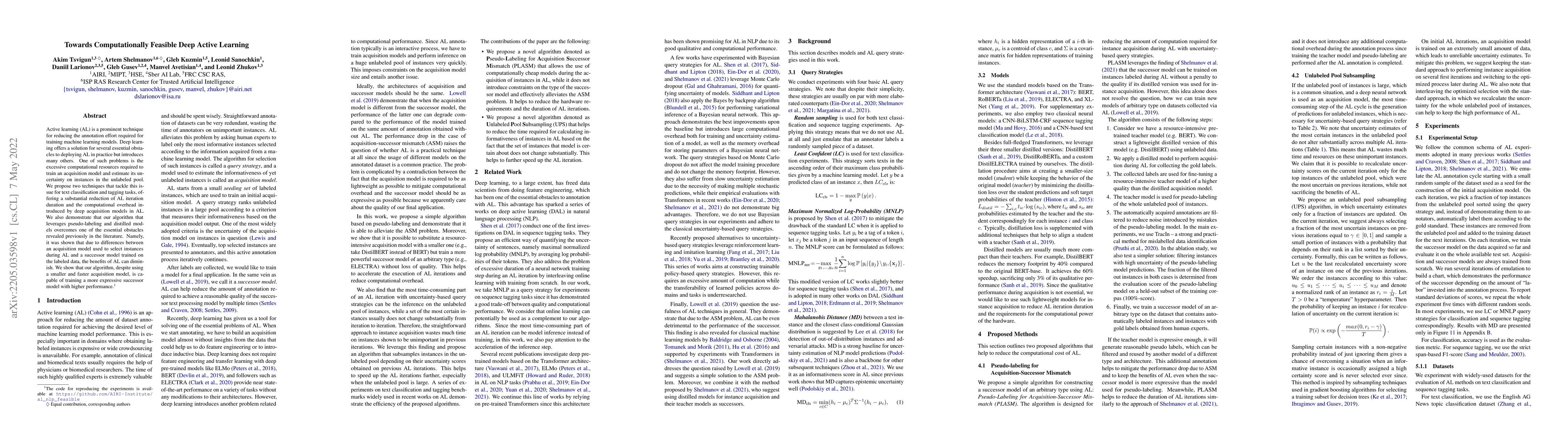 Thumbnail for Towards Computationally Feasible Deep Active Learning