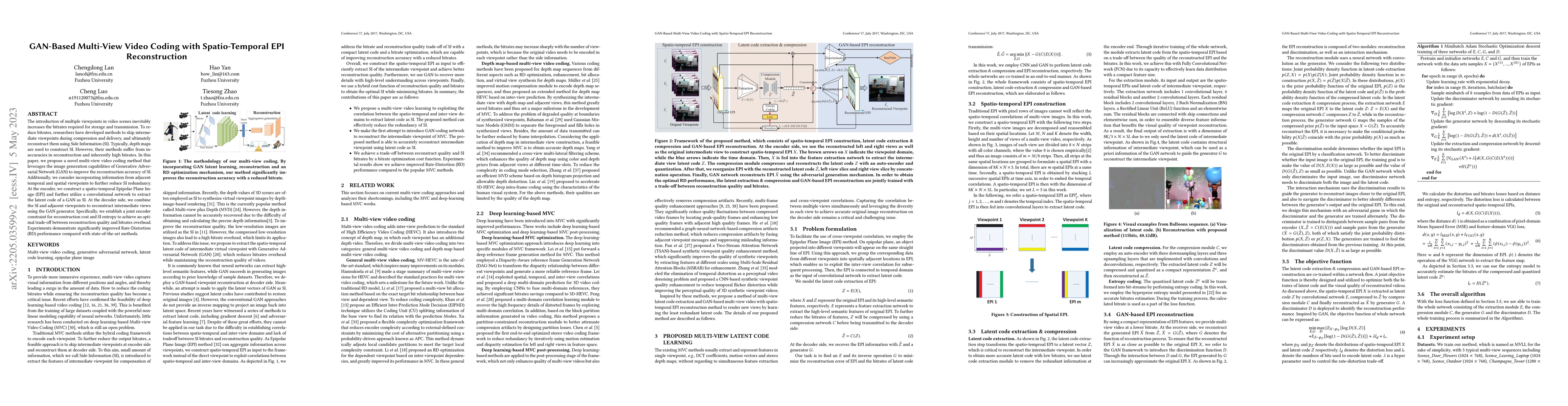 Thumbnail for GAN-Based Multi-View Video Coding with Spatio-Temporal EPI
  Reconstruction