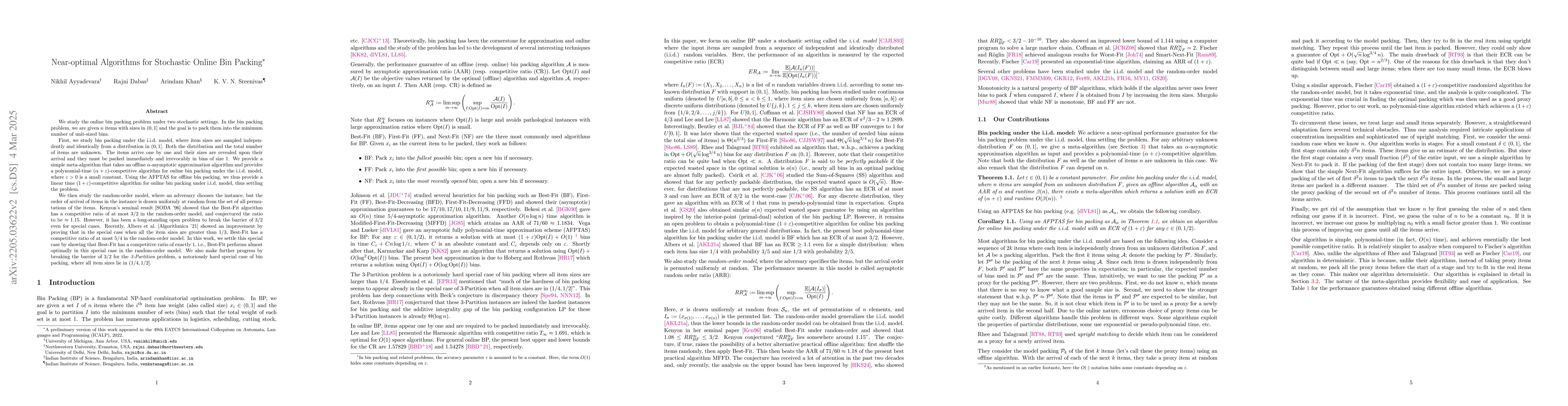 Thumbnail for Near-optimal Algorithms for Stochastic Online Bin Packing