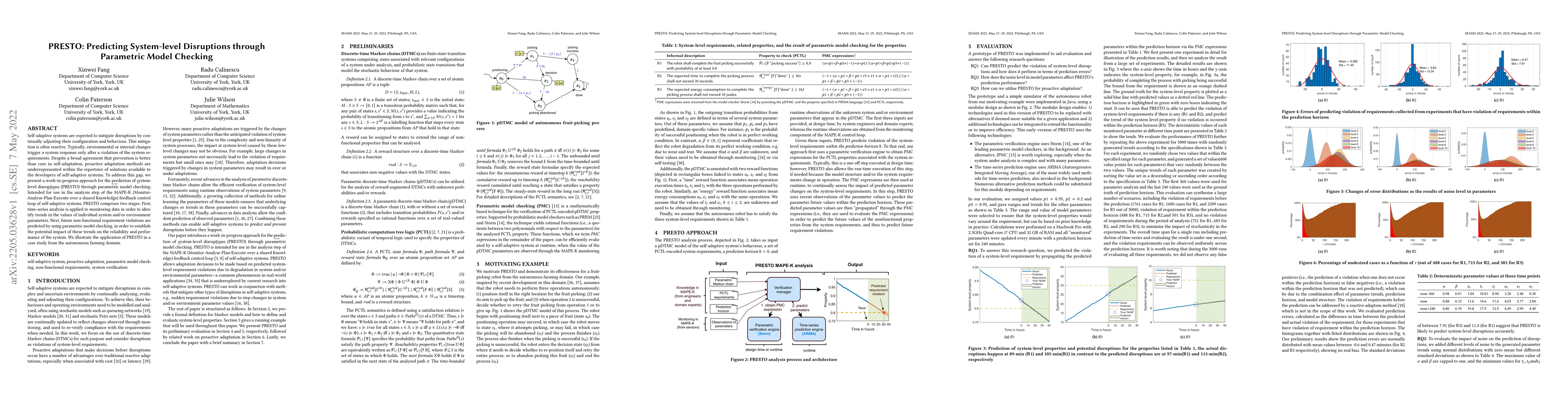 Thumbnail for PRESTO: Predicting System-level Disruptions through Parametric Model
  Checking