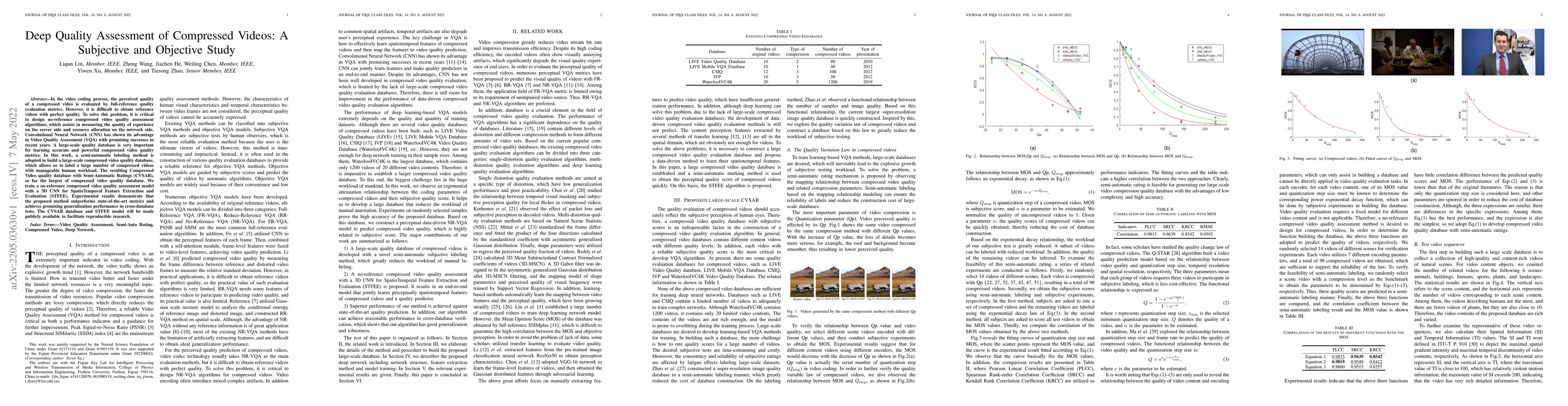 Thumbnail for Deep Quality Assessment of Compressed Videos: A Subjective and Objective
  Study