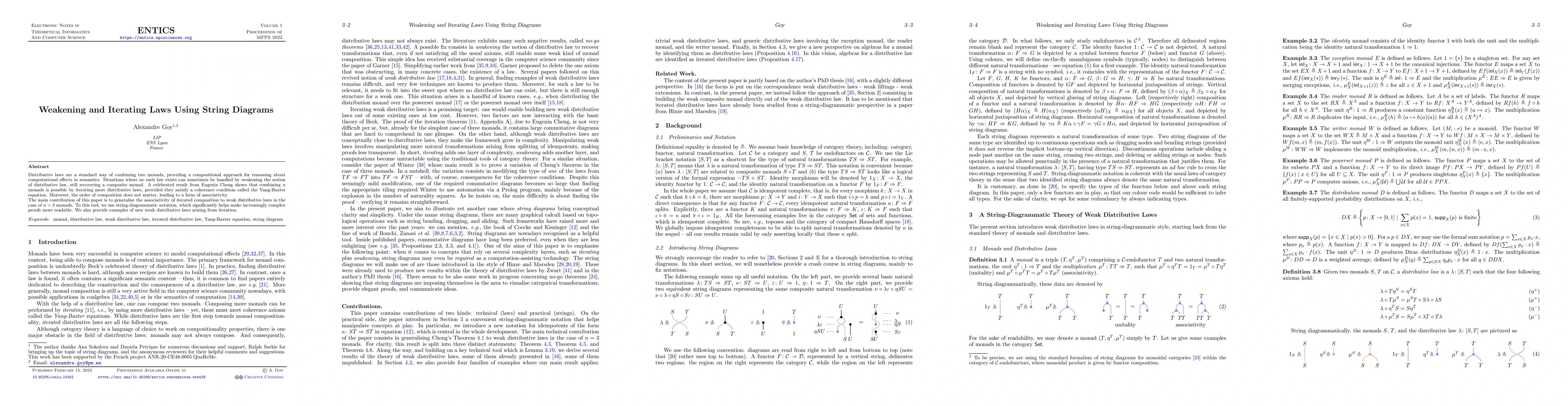 Thumbnail for Weakening and Iterating Laws using String Diagrams