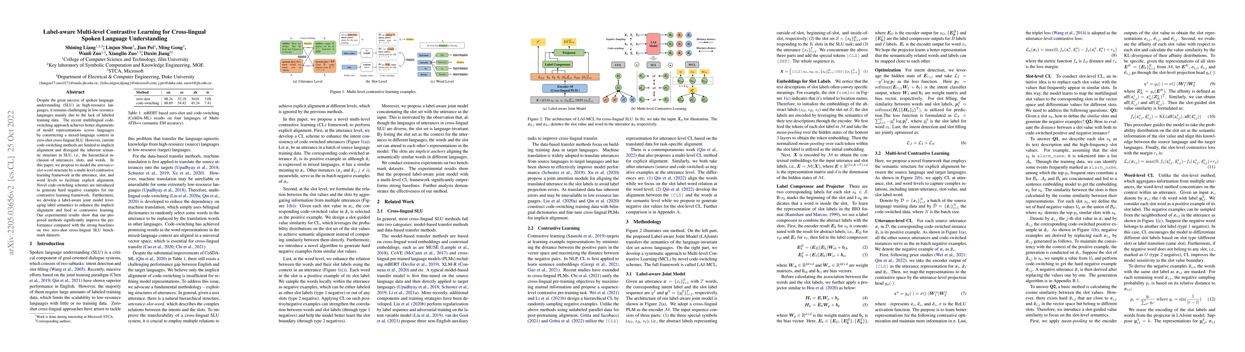 Thumbnail for Label-aware Multi-level Contrastive Learning for Cross-lingual Spoken
  Language Understanding