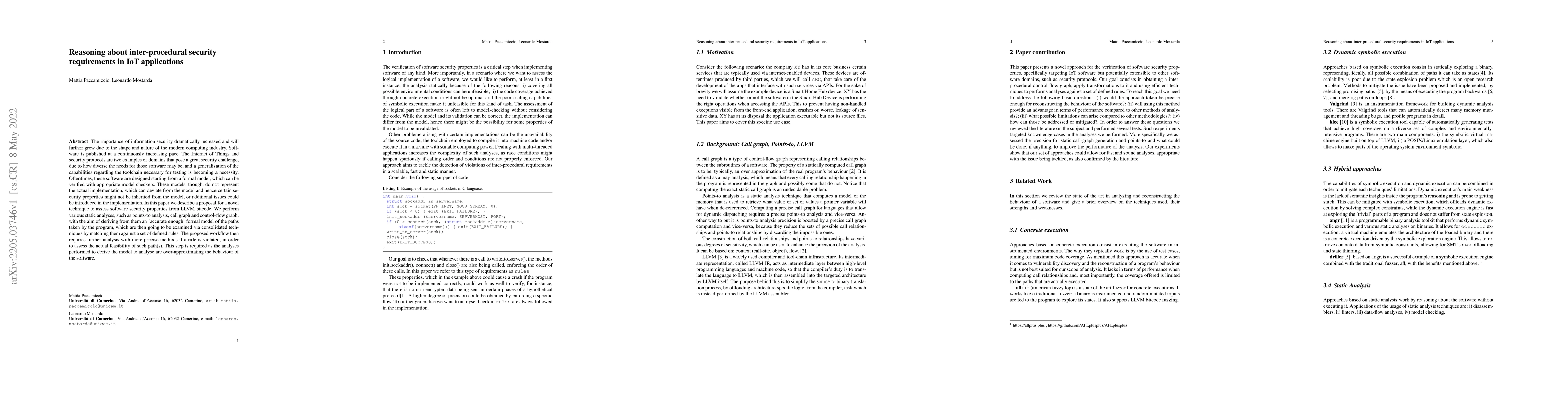 Thumbnail for Reasoning about inter-procedural security requirements in IoT
  applications