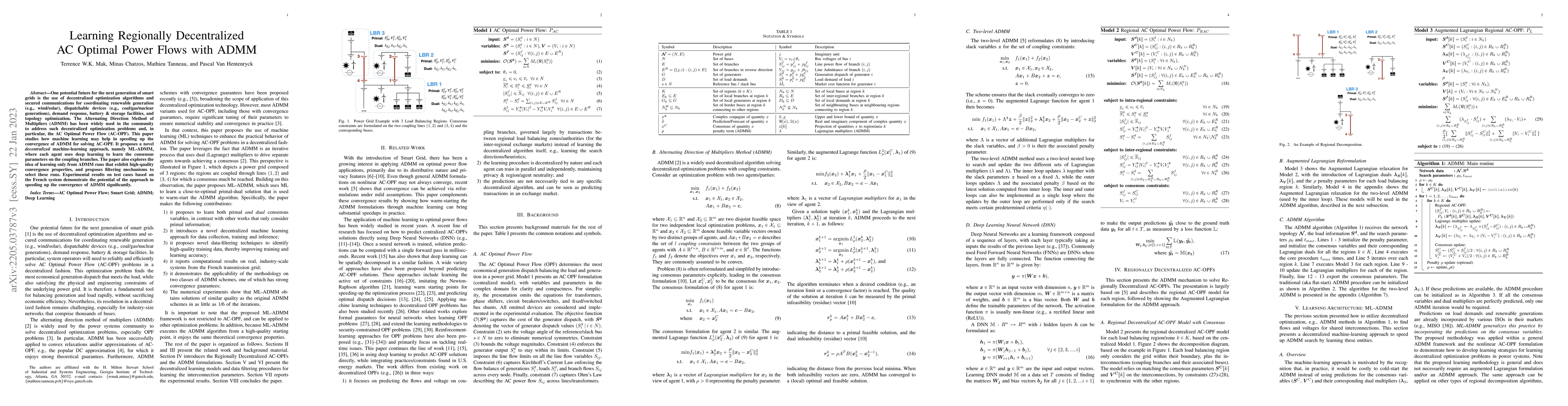 Thumbnail for Learning Regionally Decentralized AC Optimal Power Flows with ADMM