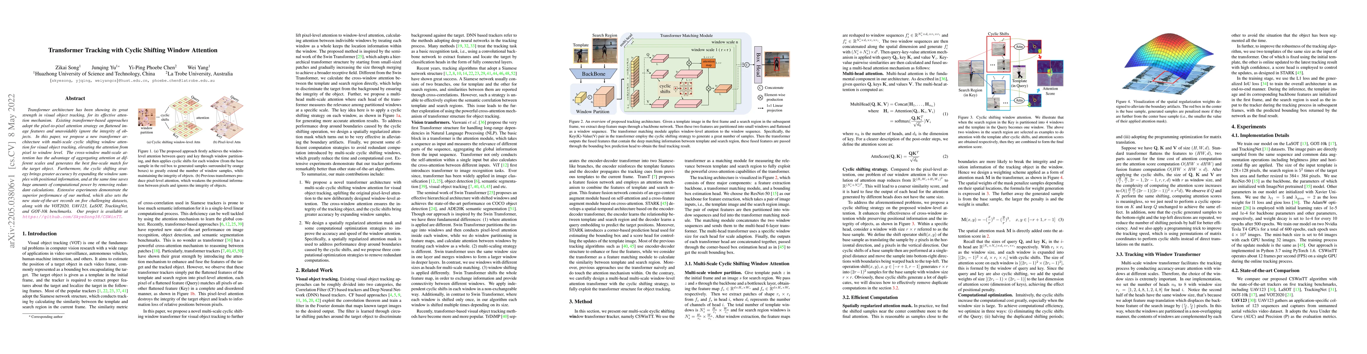 Thumbnail for Transformer Tracking with Cyclic Shifting Window Attention