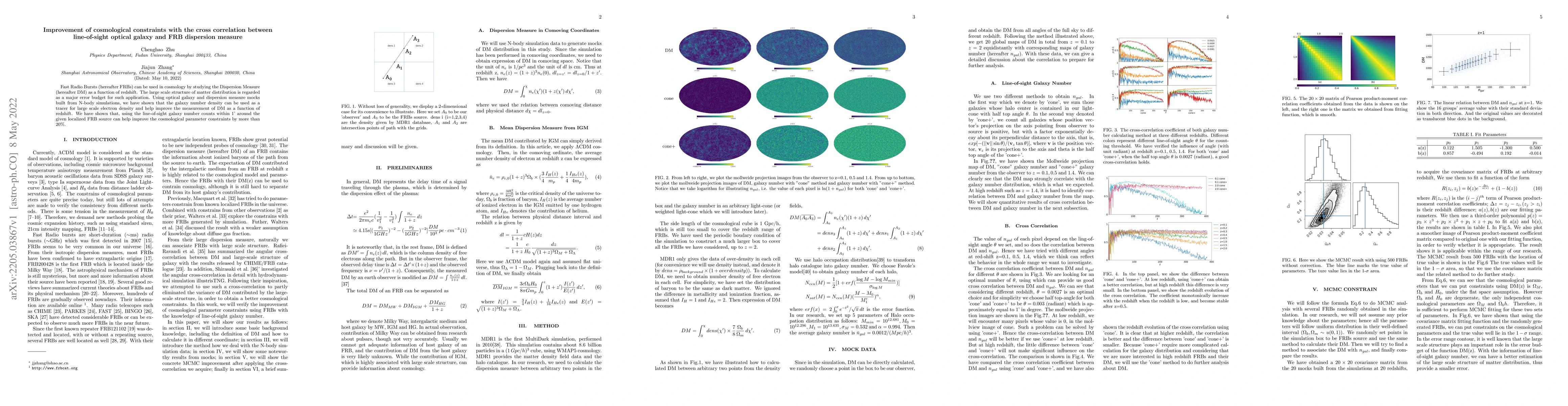 Thumbnail for Improvement of cosmological constraints with the cross correlation
  between line-of-sight optical galaxy and FRB dispersion measure
