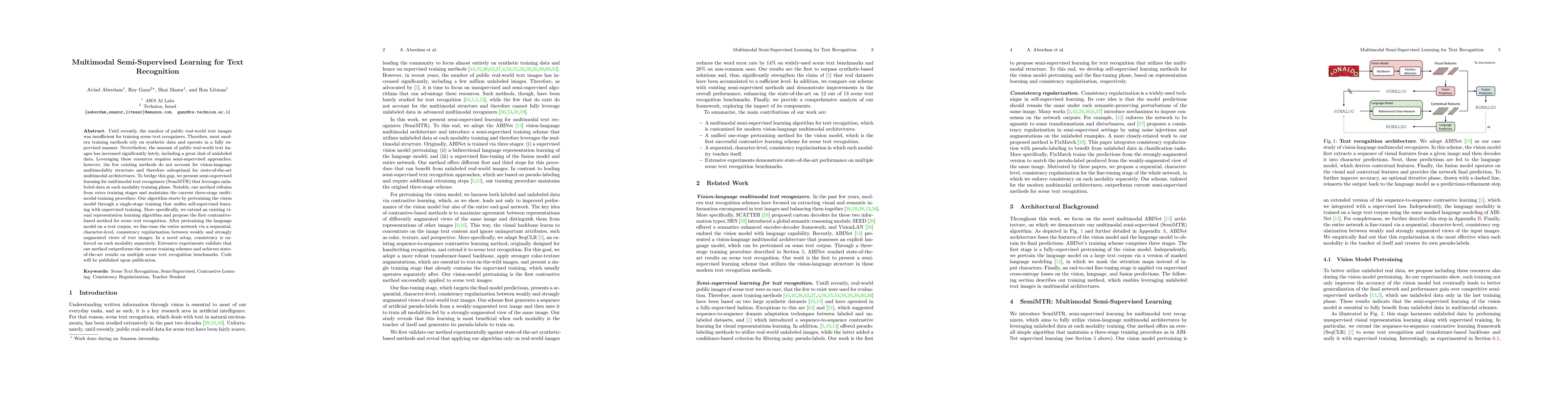 Thumbnail for Multimodal Semi-Supervised Learning for Text Recognition