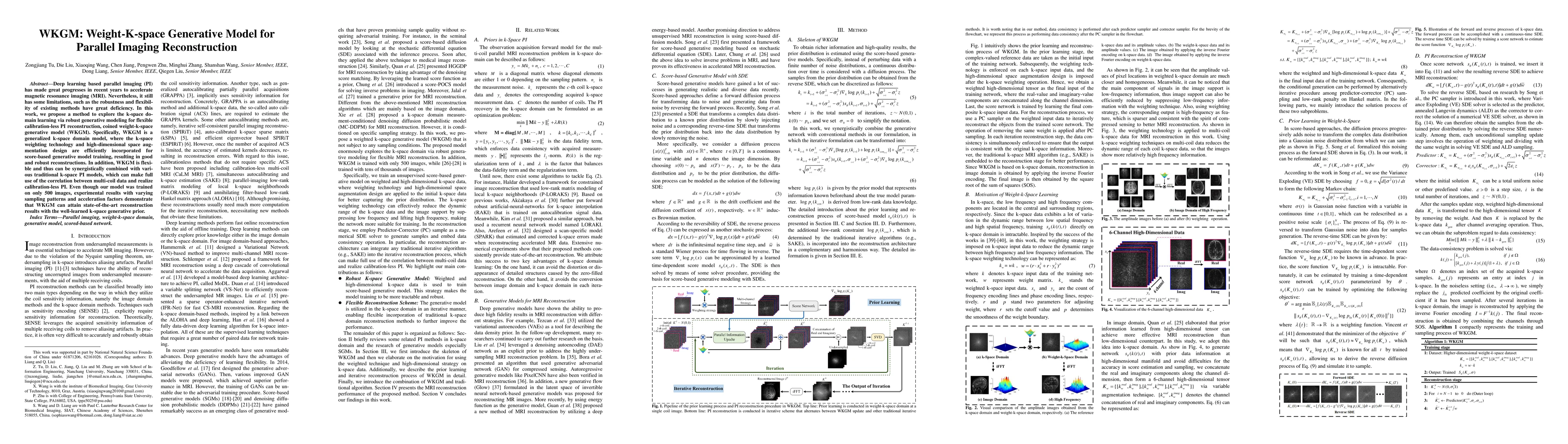 Thumbnail for WKGM: Weight-K-space Generative Model for Parallel Imaging
  Reconstruction