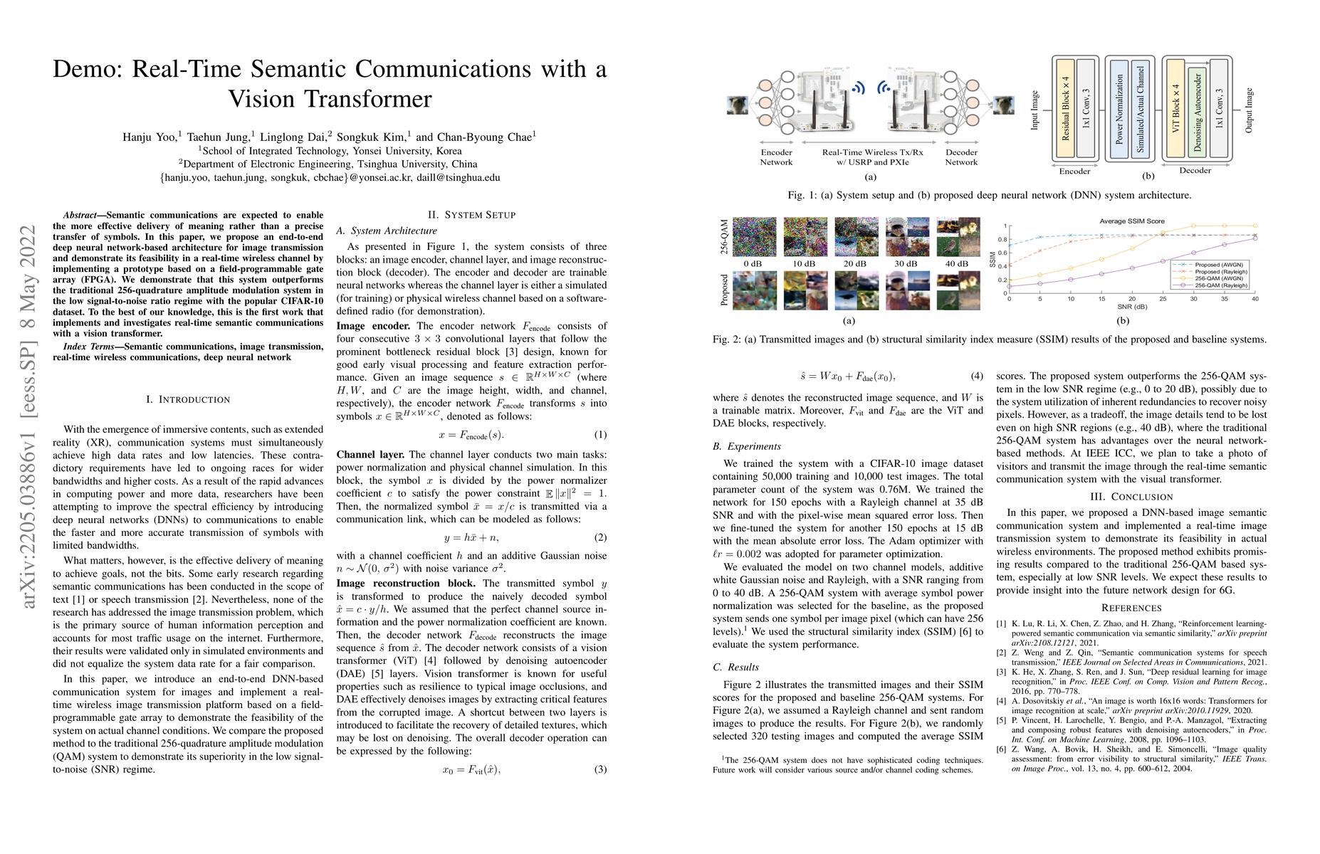 Thumbnail for Demo: Real-Time Semantic Communications with a Vision Transformer