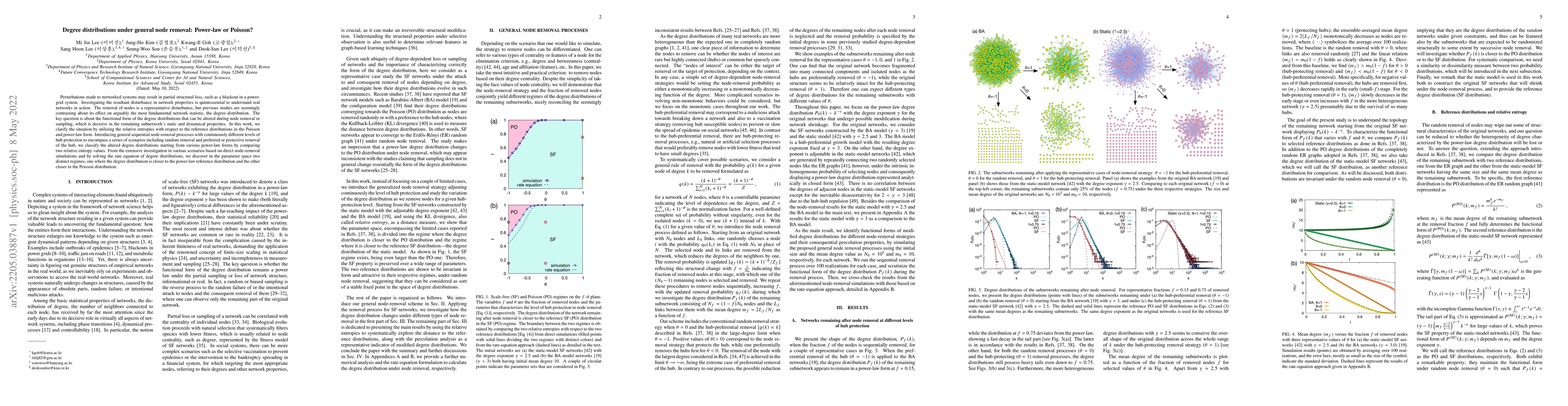 Thumbnail for Degree distributions under general node removal: Power-law or Poisson?