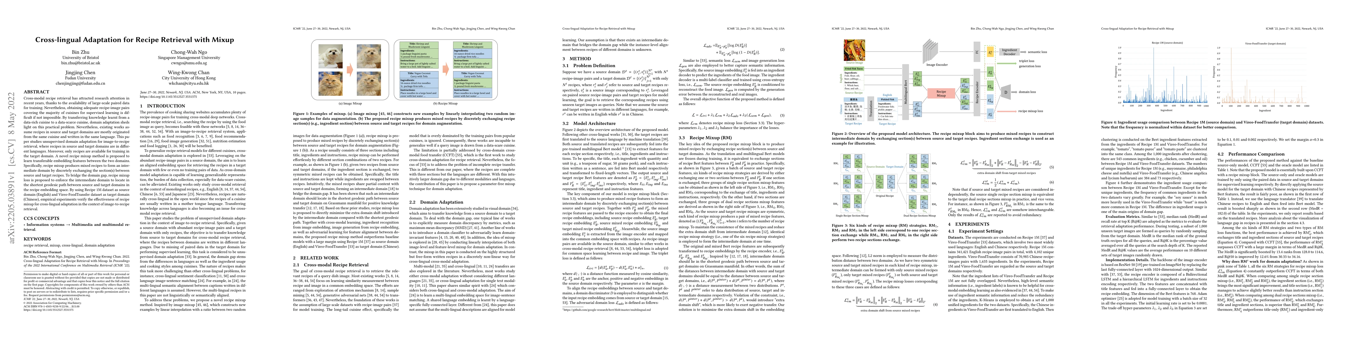 Thumbnail for Cross-lingual Adaptation for Recipe Retrieval with Mixup