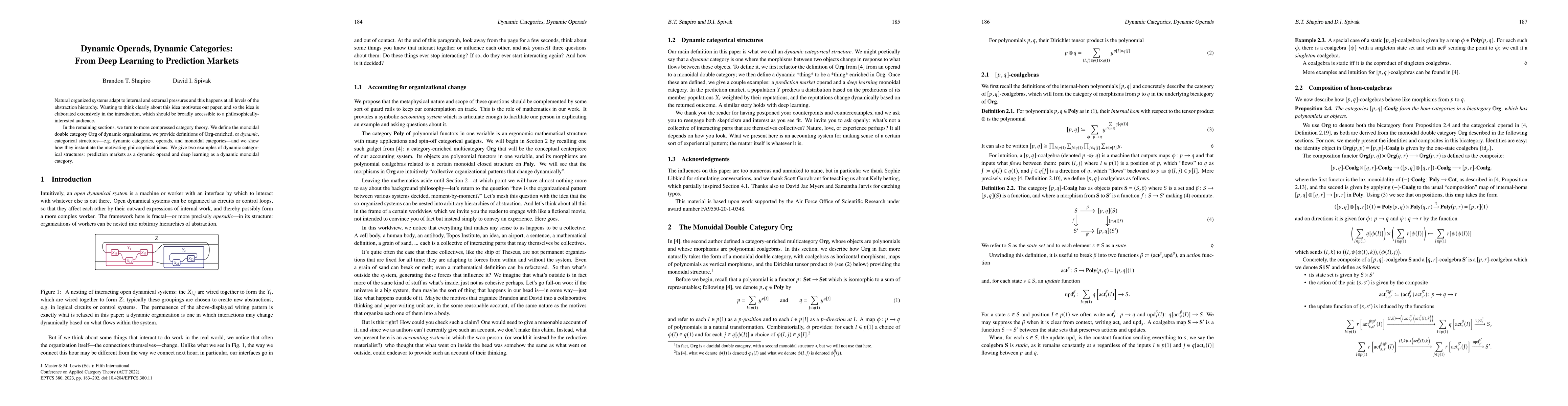 Thumbnail for Dynamic Operads, Dynamic Categories: From Deep Learning to Prediction
  Markets