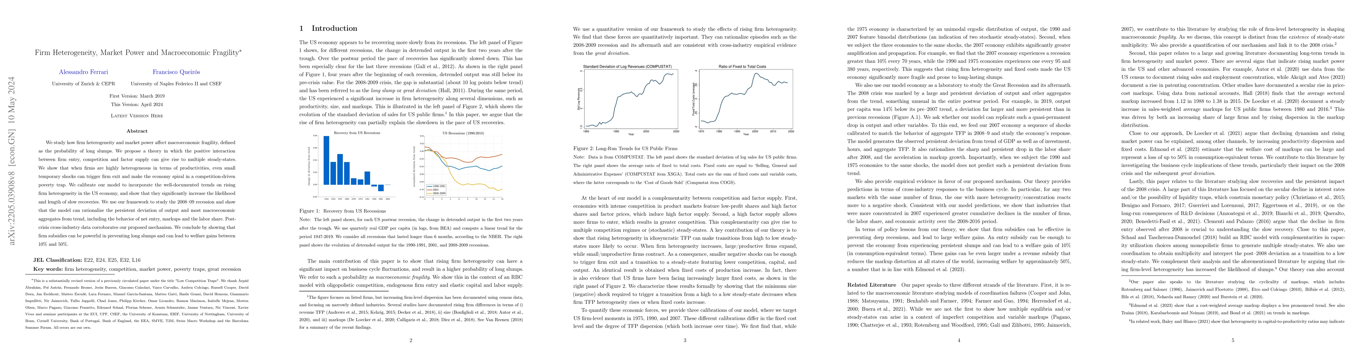 Thumbnail for Firm Heterogeneity, Market Power and Macroeconomic Fragility