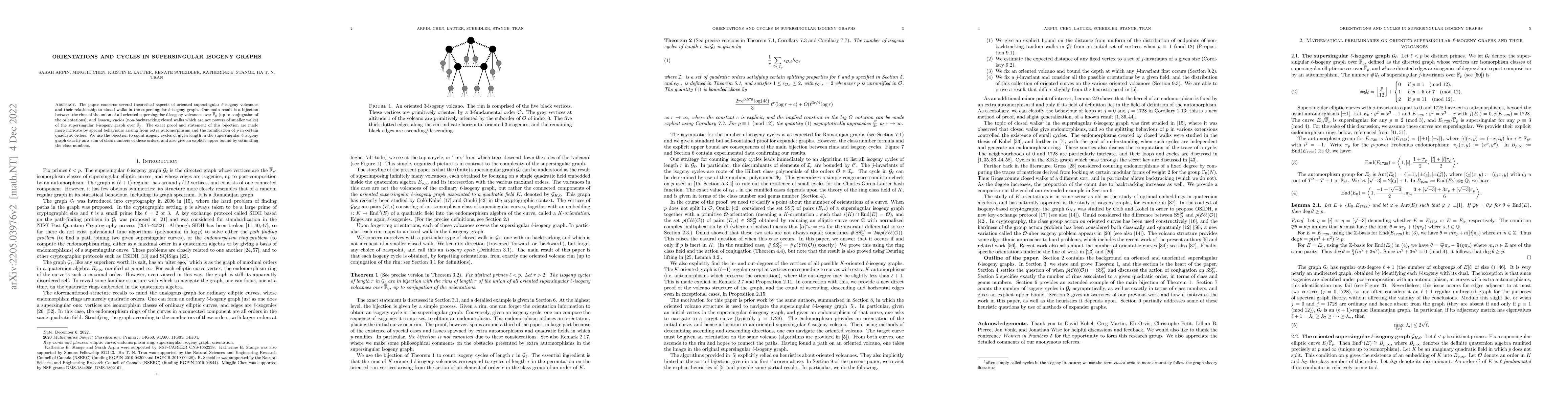 Thumbnail for Orientations and cycles in supersingular isogeny graphs