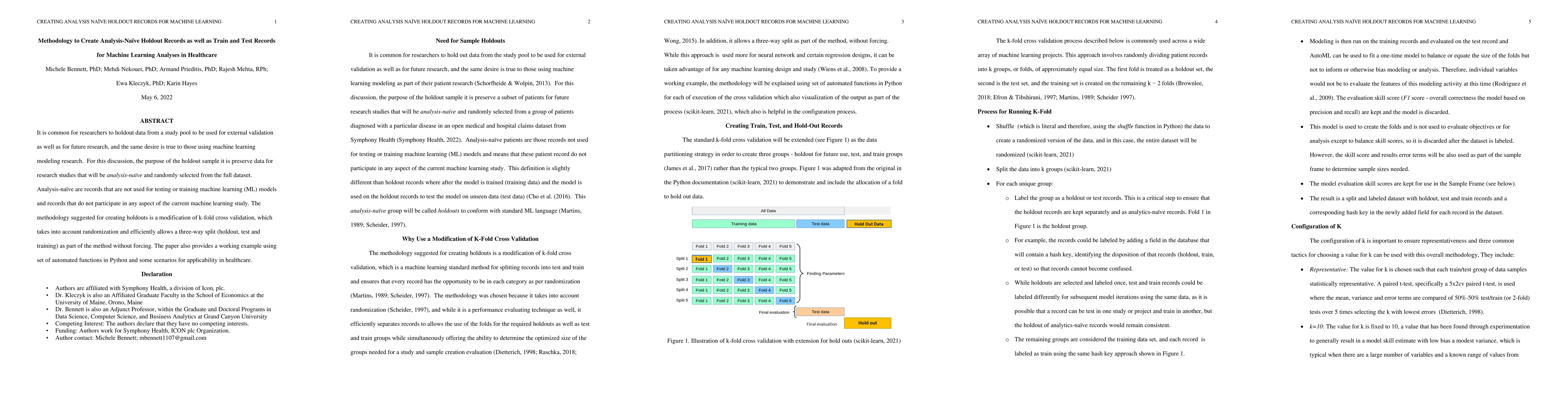 Thumbnail for Methodology to Create Analysis-Naive Holdout Records as well as Train
  and Test Records for Machine Learning Analyses in Healthcare