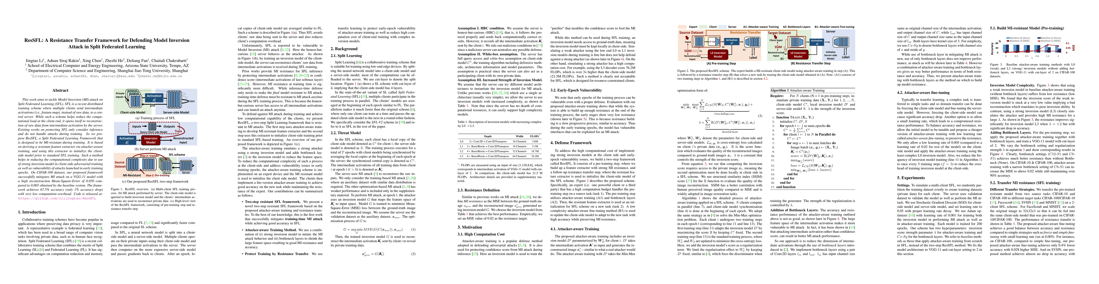 Thumbnail for ResSFL: A Resistance Transfer Framework for Defending Model Inversion
  Attack in Split Federated Learning