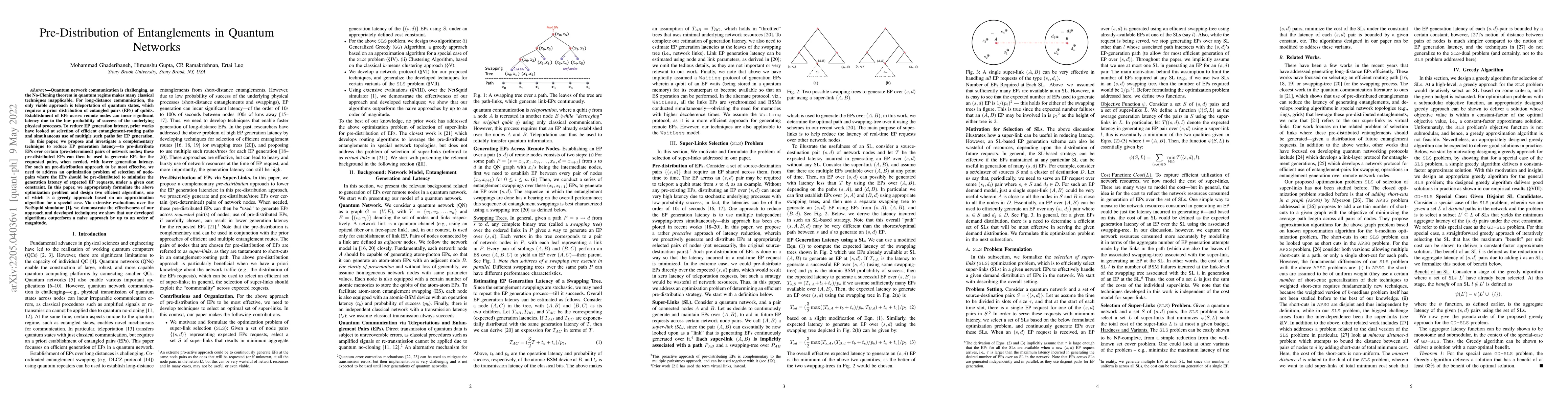 Thumbnail for Pre-Distribution of Entanglements in Quantum Networks