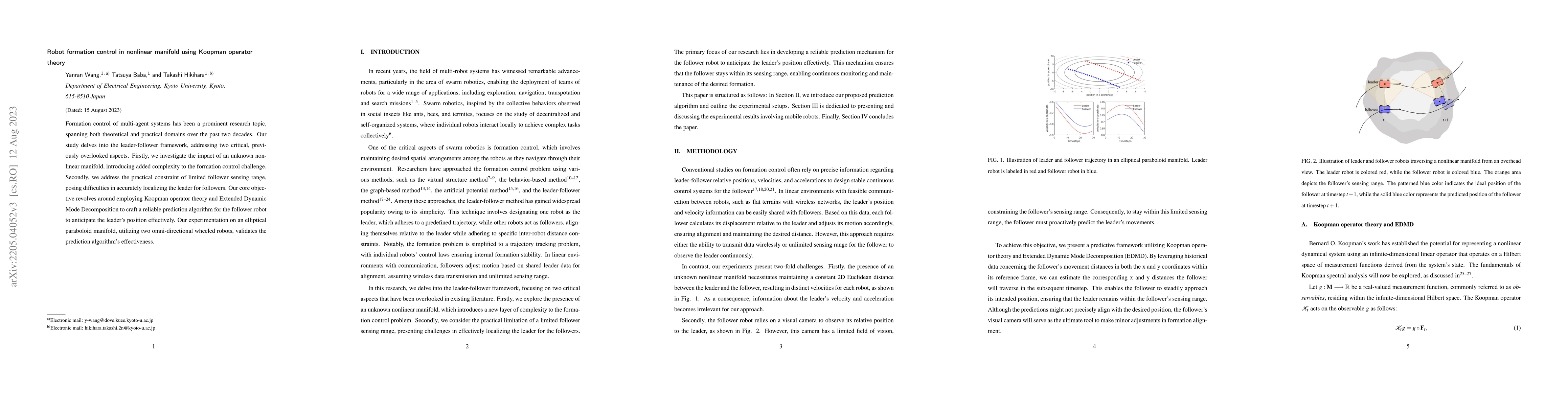 Thumbnail for Robot formation control in nonlinear manifold using Koopman operator
  theory