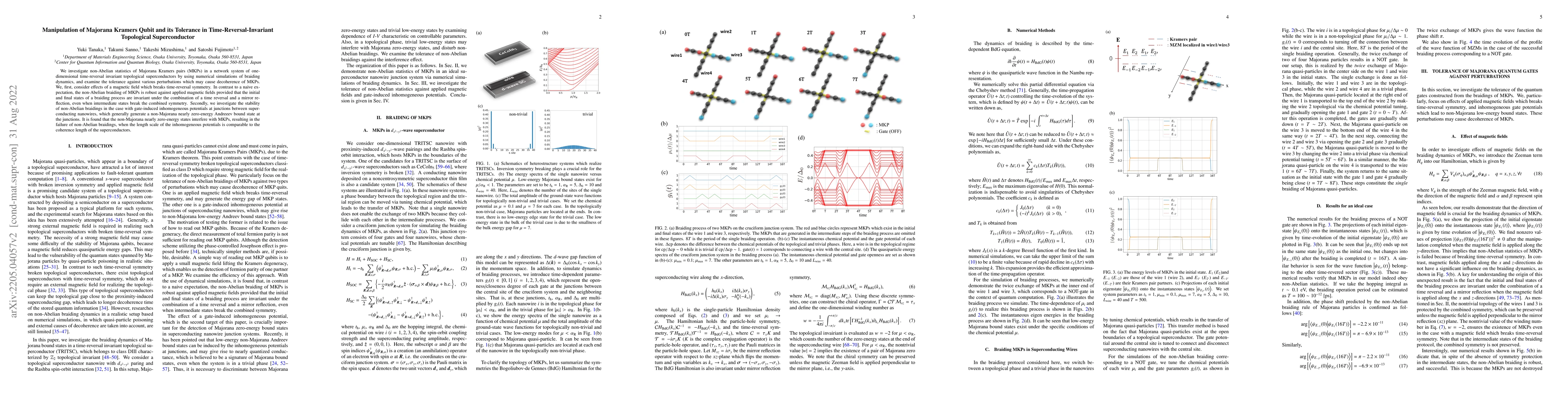 Thumbnail for Manipulation of Majorana Kramers Qubit and its Tolerance in
  Time-Reversal-Invariant Topological Superconductor
