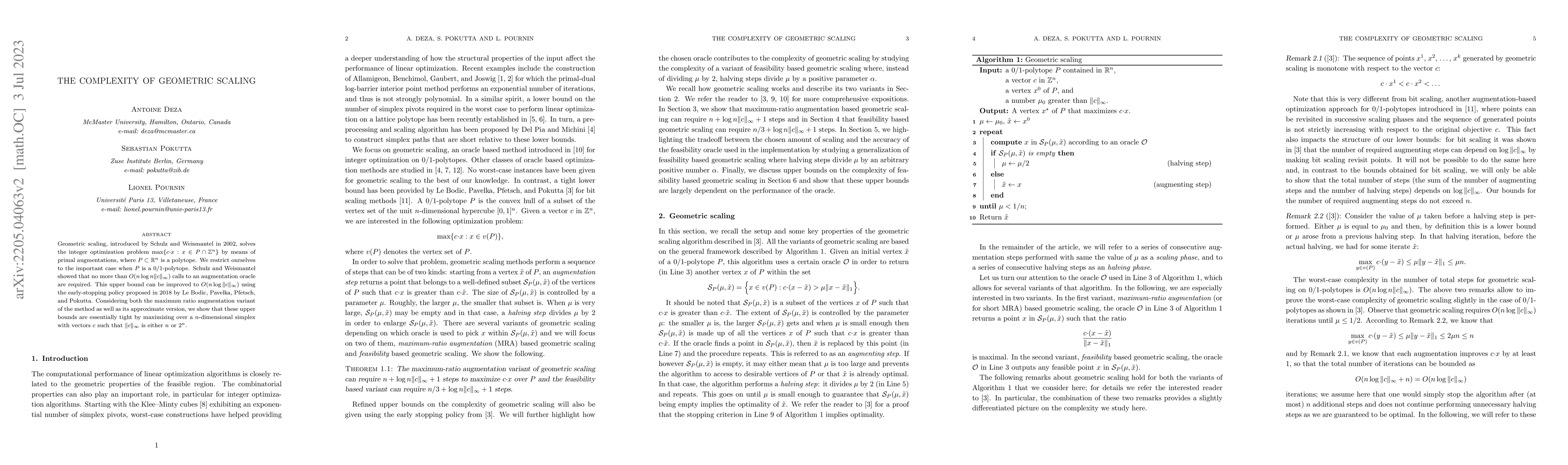 Thumbnail for The complexity of geometric scaling