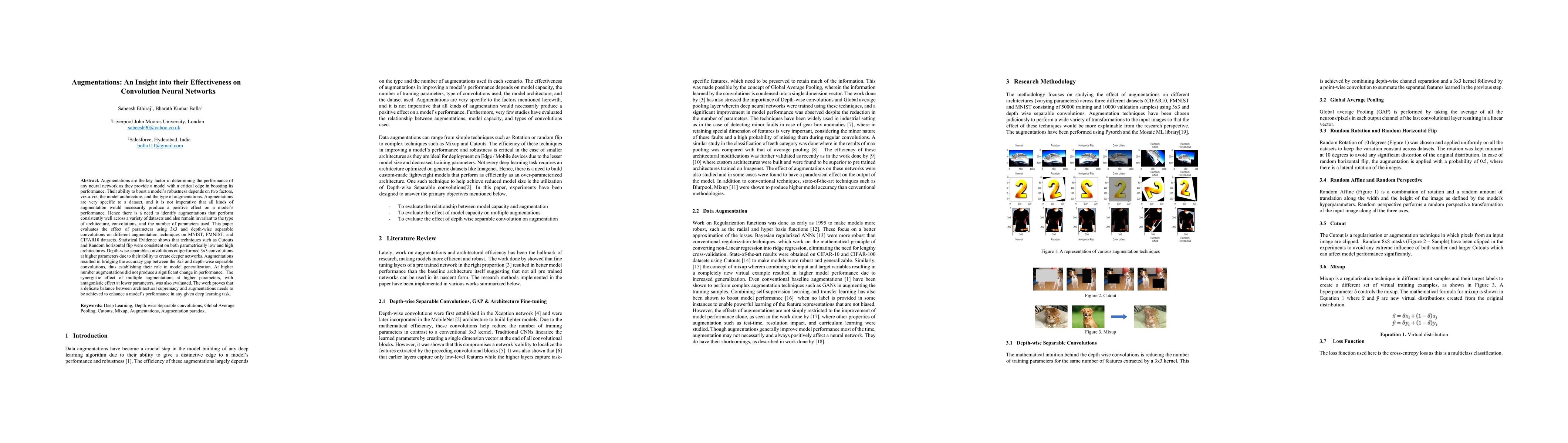 Thumbnail for Augmentations: An Insight into their Effectiveness on Convolution Neural
  Networks