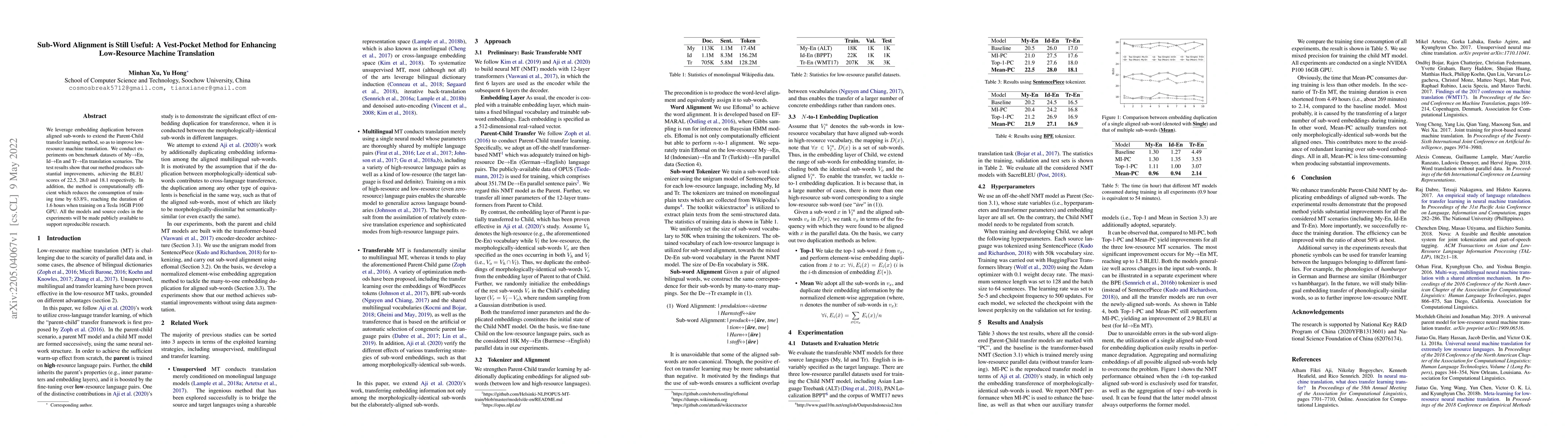 Thumbnail for Sub-Word Alignment Is Still Useful: A Vest-Pocket Method for Enhancing
  Low-Resource Machine Translation