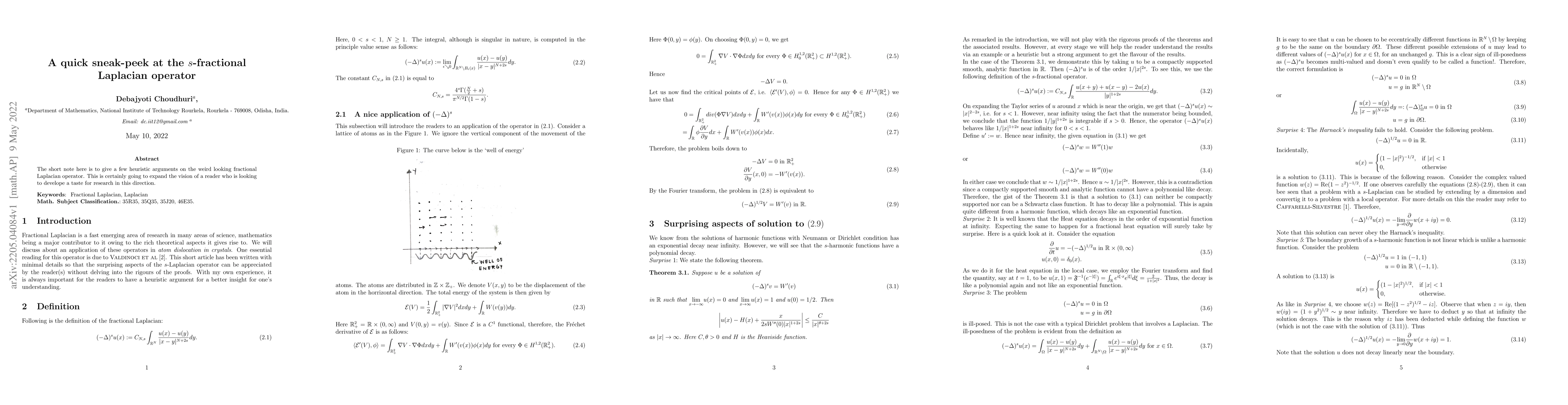 Thumbnail for A quick sneak-peek at the $s$-fractional Laplacian operator