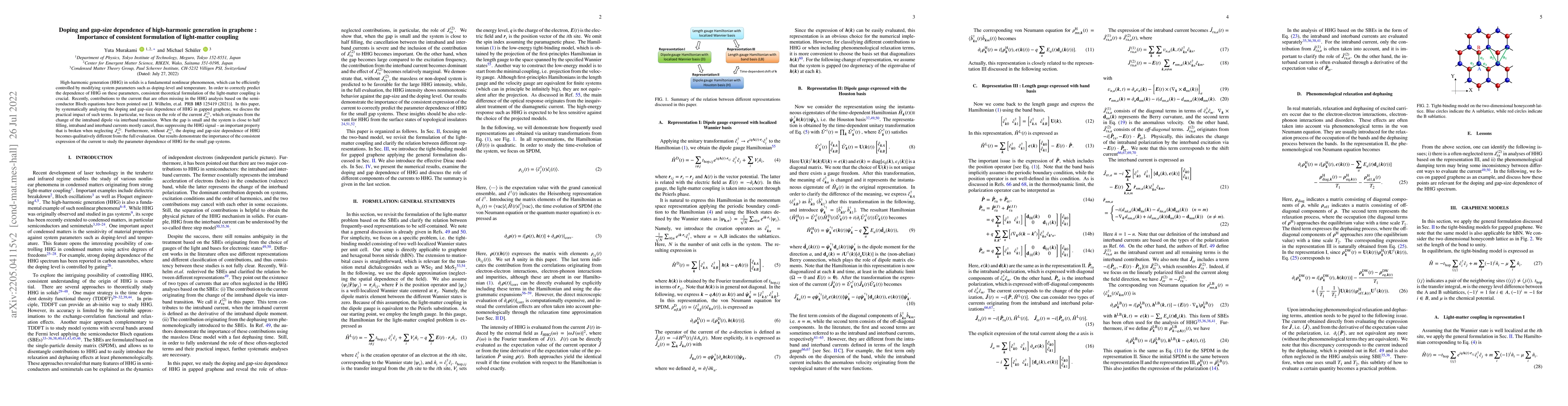 Thumbnail for Doping and gap-size dependence of high-harmonic generation in graphene :
  Importance of consistent formulation of light-matter coupling