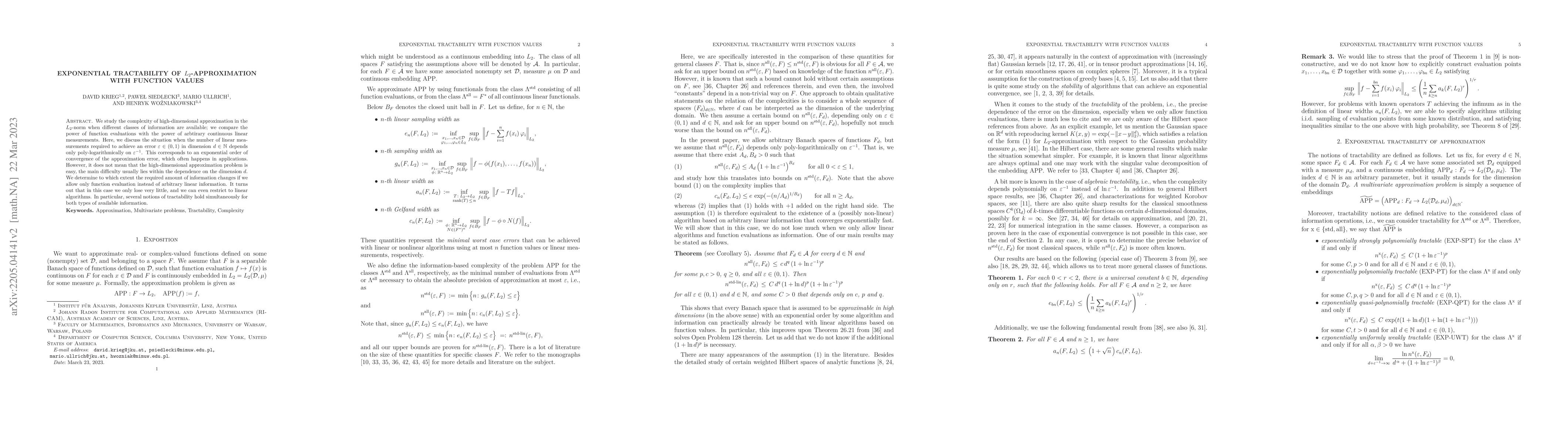 Thumbnail for Exponential tractability of $L_2$-approximation with function values