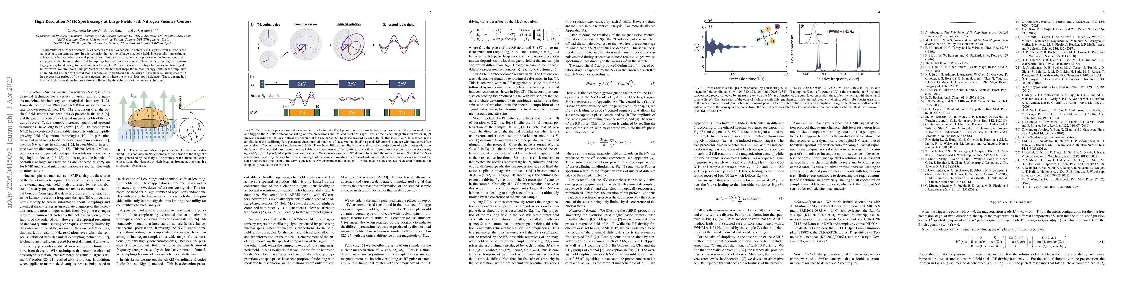 Thumbnail for High-Resolution NMR Spectroscopy at Large Fields with Nitrogen Vacancy
  Centers
