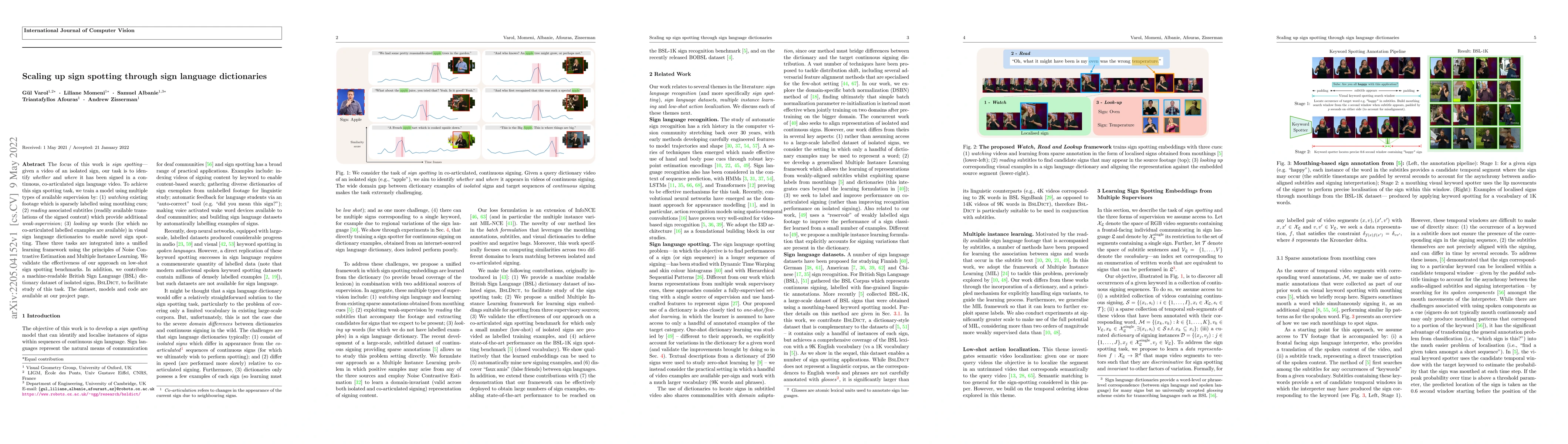 Thumbnail for Scaling up sign spotting through sign language dictionaries