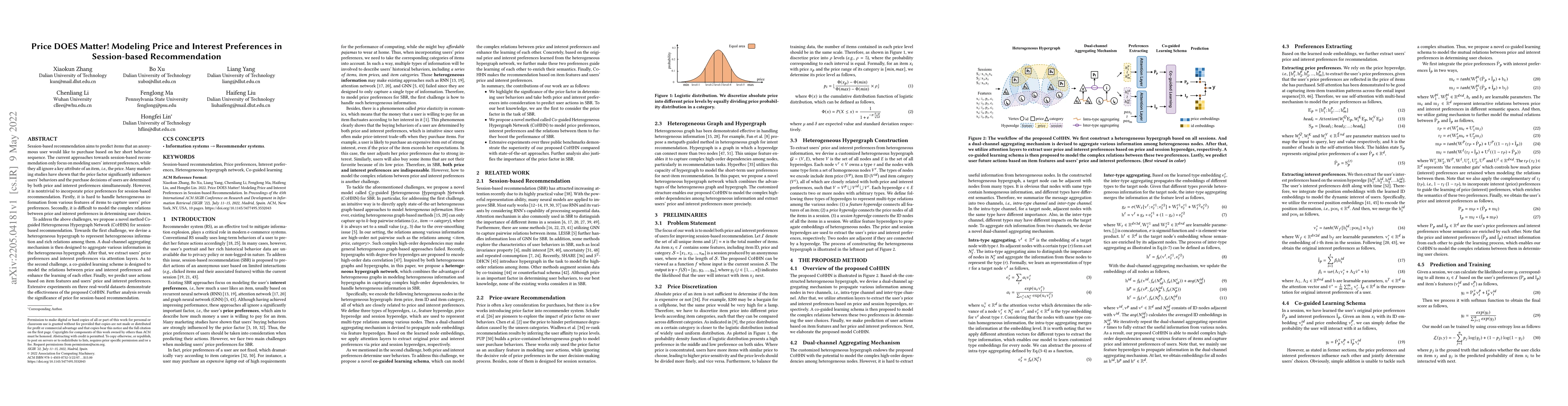 Thumbnail for Price DOES Matter! Modeling Price and Interest Preferences in
  Session-based Recommendation